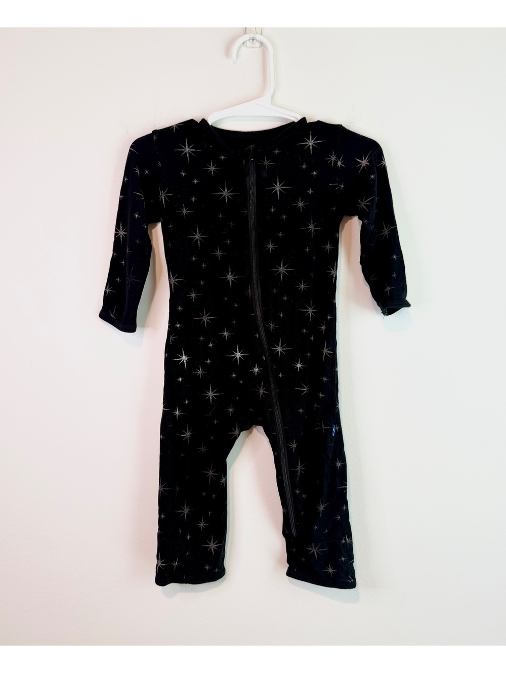 Kickee Pants Baby One-Piece Romper 3-6 Months Black Star Print